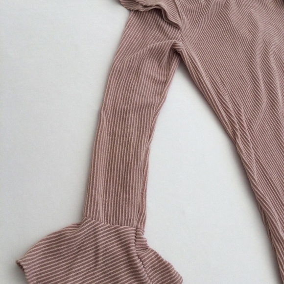 Blu Pepper Rib Knit Sheath Ruffle Mini Dress Junior Size Medium Pink Long Sleeve - Picture 4 of 4